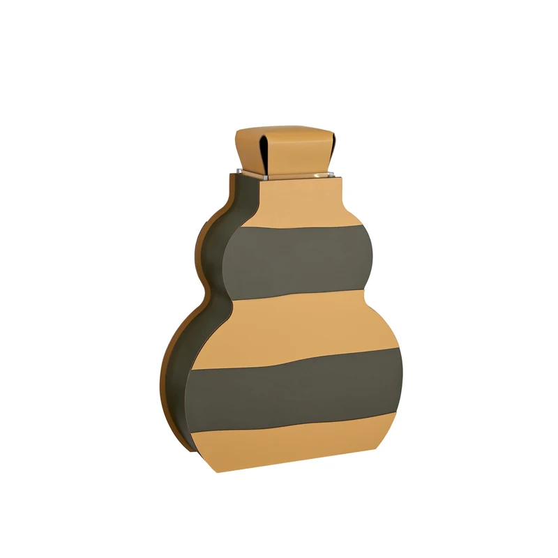 Leather Decorative Object VASE OTTO GRAPHIC by Gianpaolo Venier for ADJ STYLE