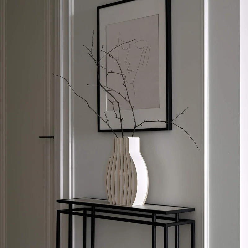 Leather Decorative Object VASE OTTO GRAPHIC by Gianpaolo Venier for ADJ STYLE