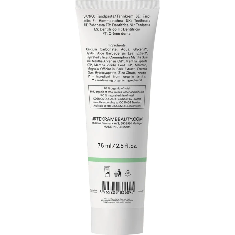 Urtekram Fresh Mint Toothpaste Bio 75 ml