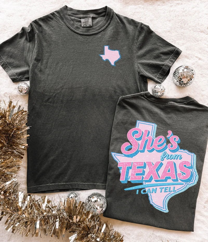 YOUTH She's From Texas Comfort Color Tee
