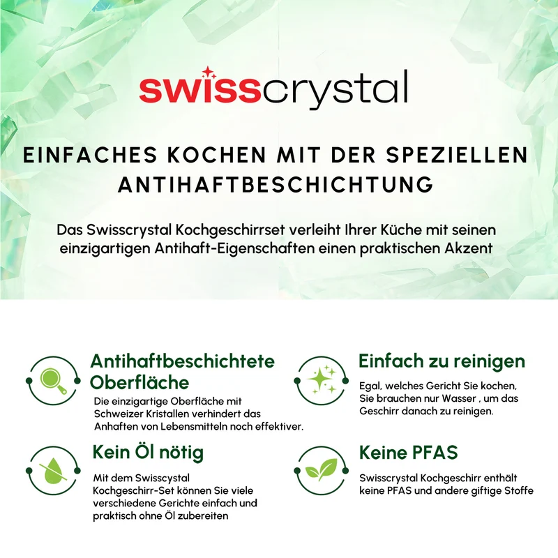 Karaca Swiss Crystal 15-teiliges Kochtopfset Creamy