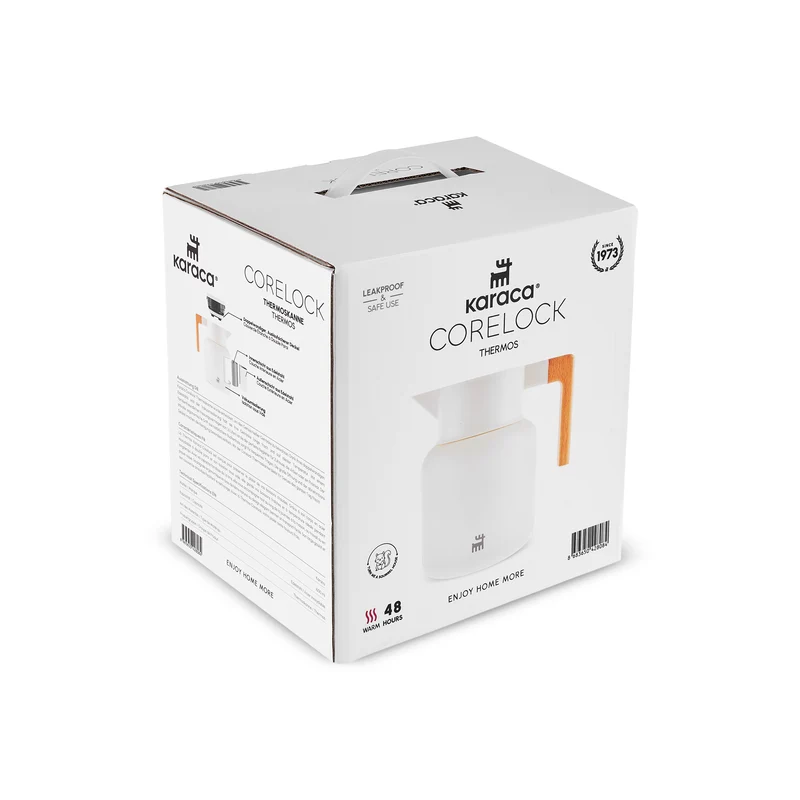 Karaca Corelock Isolierflasche aus Edelstahl, 1,6 l, Creme