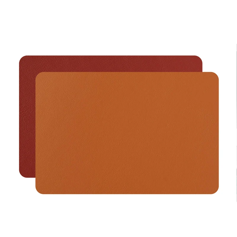 Leather Rectangular PLACEMAT & Napkin Rings BOTTEGA by Ekaterina Borovkova for ADJ STYLE