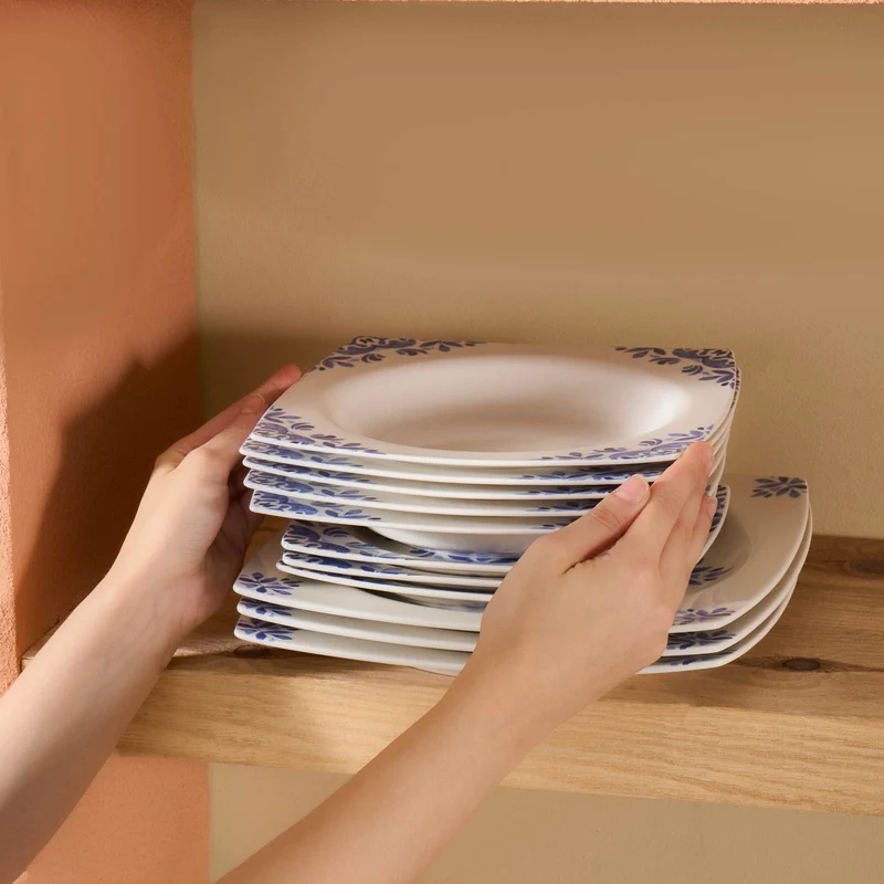 Karaca Square Bone Miranda 24-teiliges Tafelservice für 6 Personen