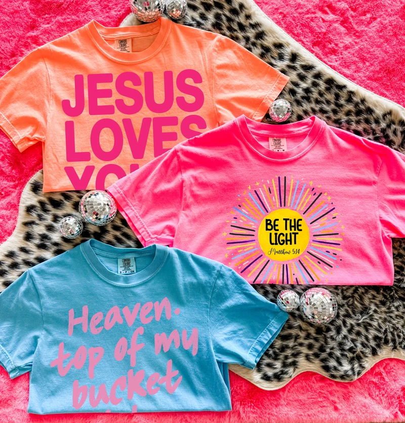 Neon Jesus Vibes Comfort Color Tees