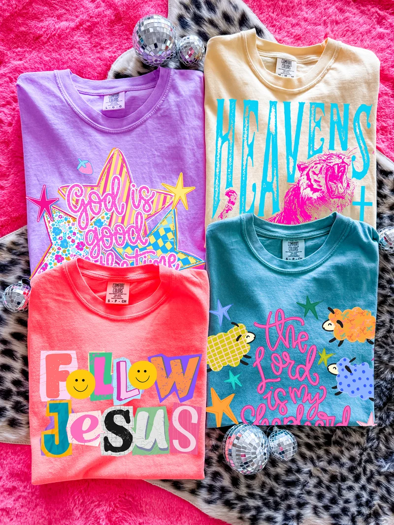 Neon Jesus Vibes Comfort Color Tees