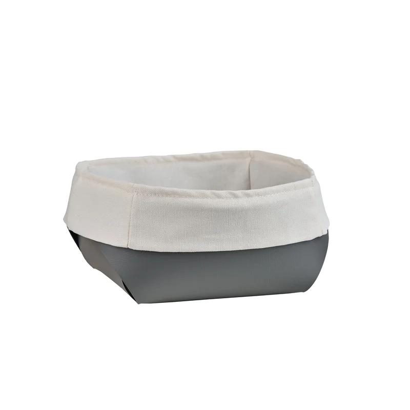 Leather Bread Basket with Cotton Bag Set of 2 by Ekaterina Borovkova for ADJ STYLE
