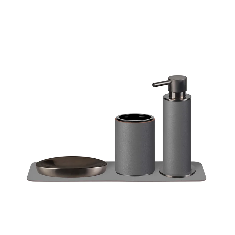 Leather Bathroom Set by Ekaterina Borovkova for ADJ STYLE