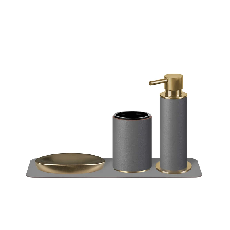 Leather Bathroom Set by Ekaterina Borovkova for ADJ STYLE
