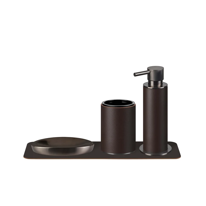 Leather Bathroom Set by Ekaterina Borovkova for ADJ STYLE