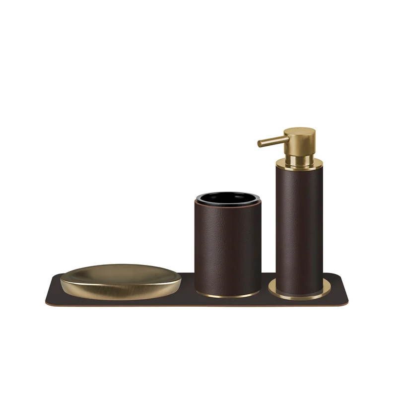 Leather Bathroom Set by Ekaterina Borovkova for ADJ STYLE