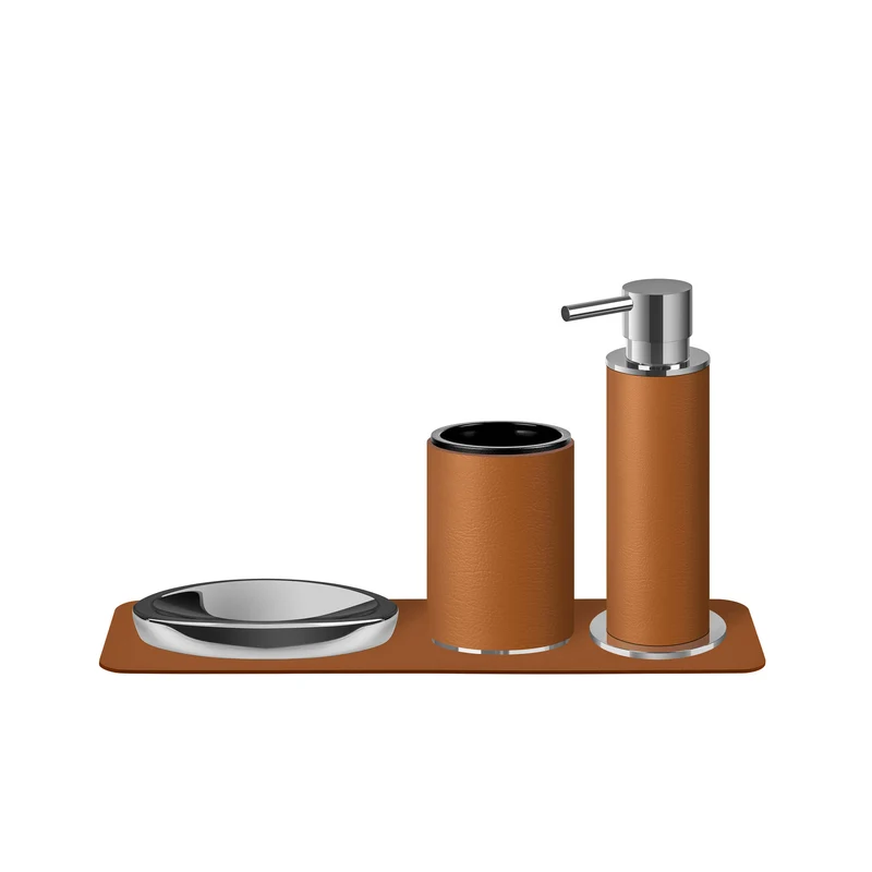 Leather Bathroom Set by Ekaterina Borovkova for ADJ STYLE