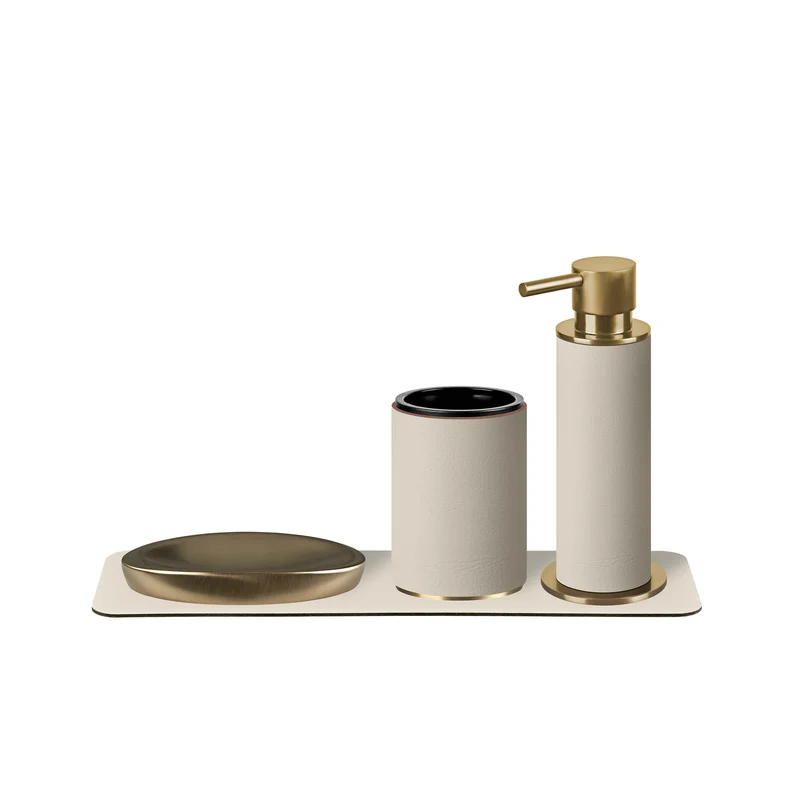 Leather Bathroom Set by Ekaterina Borovkova for ADJ STYLE