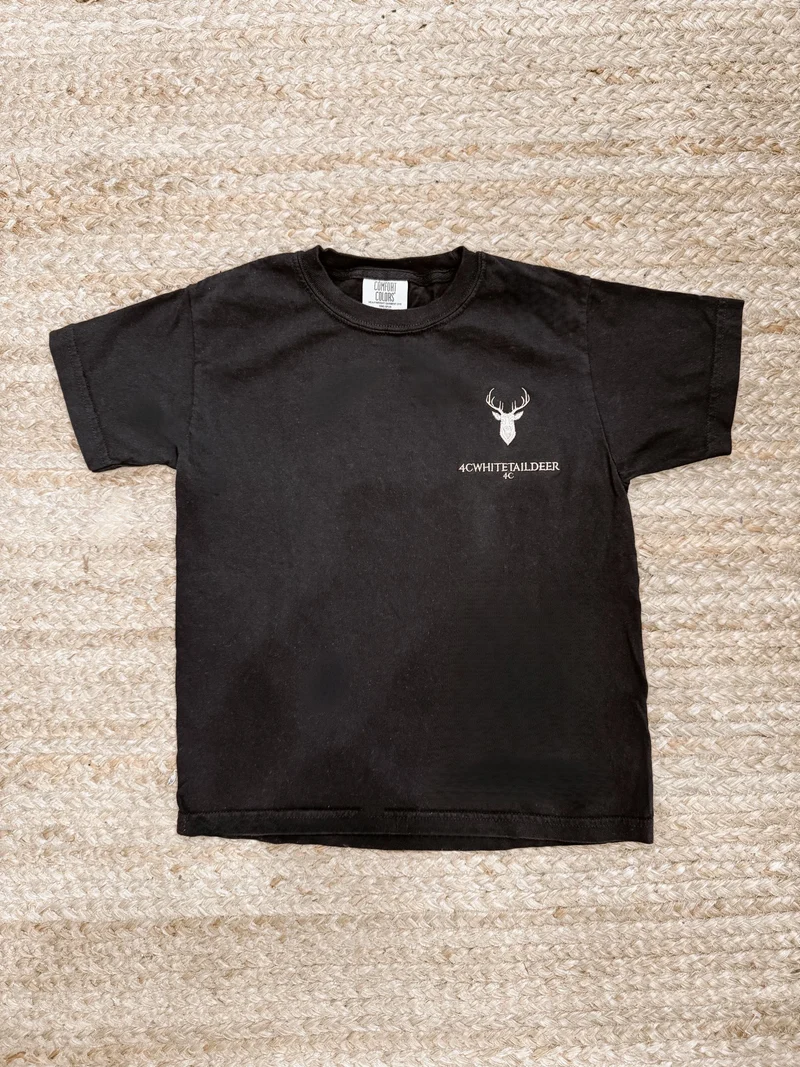4C Whitetail Deer Black Tee