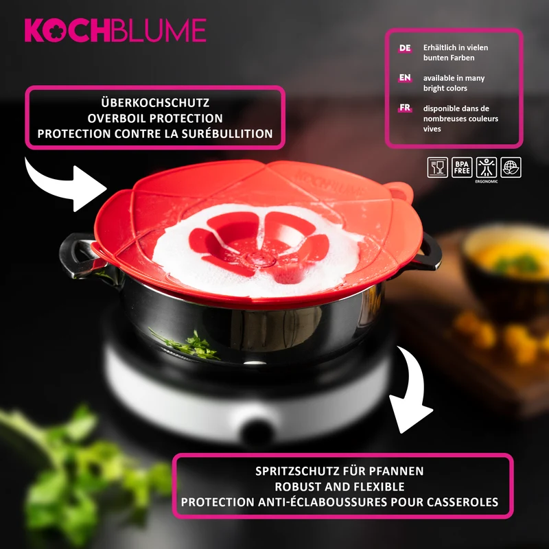 Kochblume S pink Überkochschutz