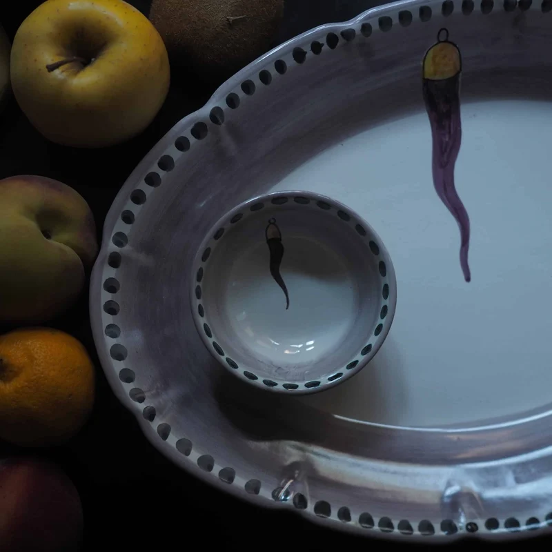 Ceramic Oval Serving Plate VIETRI - FORTUNA by Germana Scapellato for Wtfb