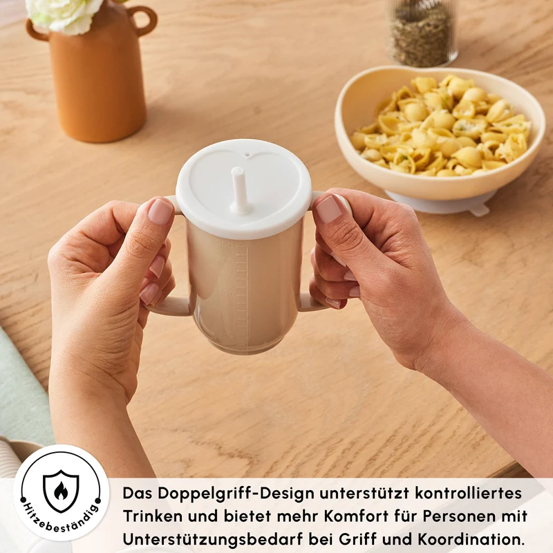 Karaca For All Becher mit Ergonomischen Doppelgriffen, 350 ml