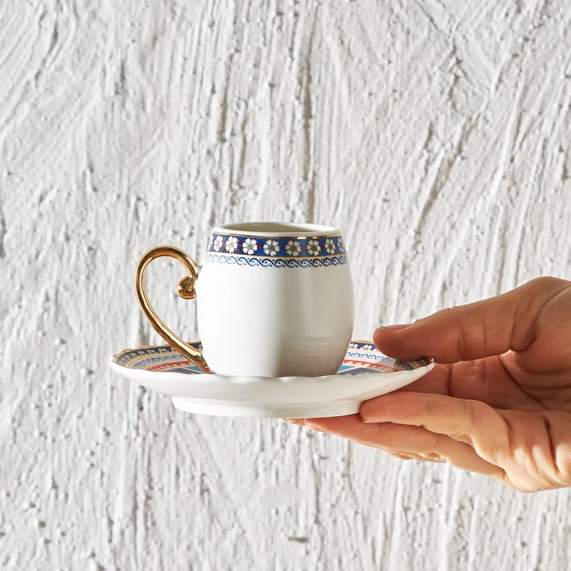Karaca Willow Kaffeetassenset, 6 Personen, 90 ml