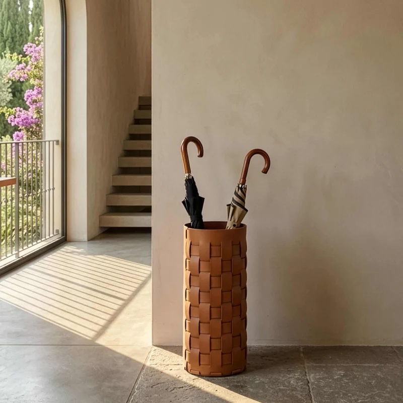 Leather Umbrella Stand BOTTEGA by Ekaterina Borovkova for ADJ STYLE