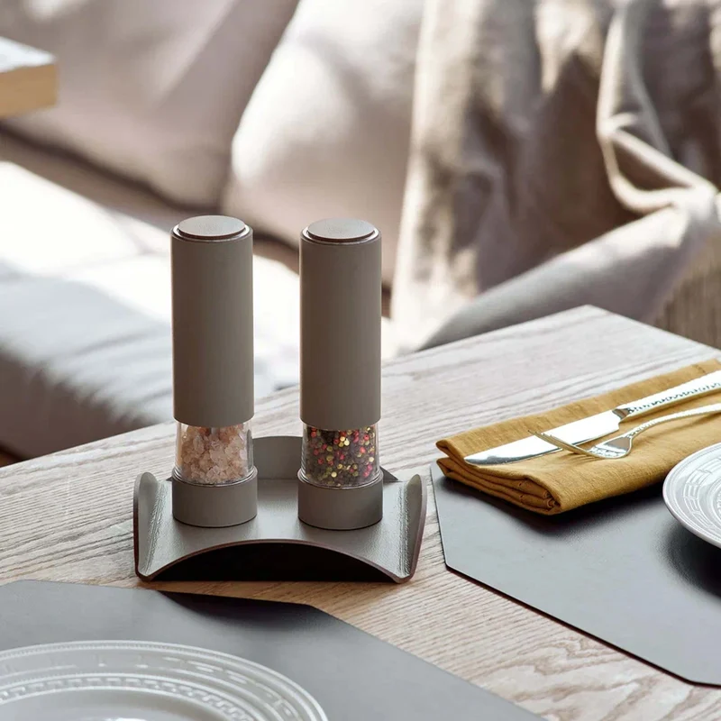 Electric Leather SALT & PEPPER MILL by Ekaterina Borovkova for ADJ STYLE