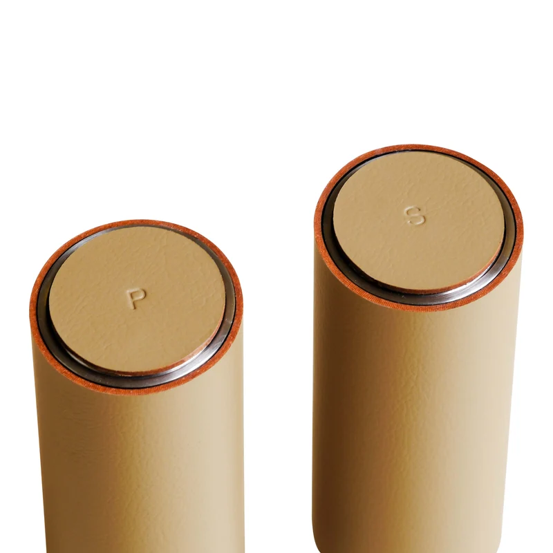 Electric Leather SALT & PEPPER MILL by Ekaterina Borovkova for ADJ STYLE