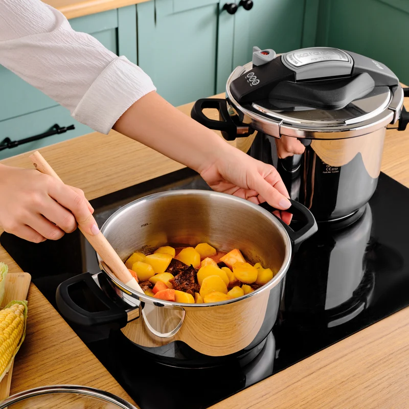 Karaca Perfect Gray 4 + 6 Liter Schnellkochtopfset