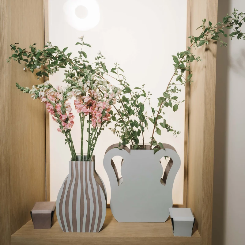 Leather Decorative Object VASE OTTO by Gianpaolo Venier for ADJ STYLE