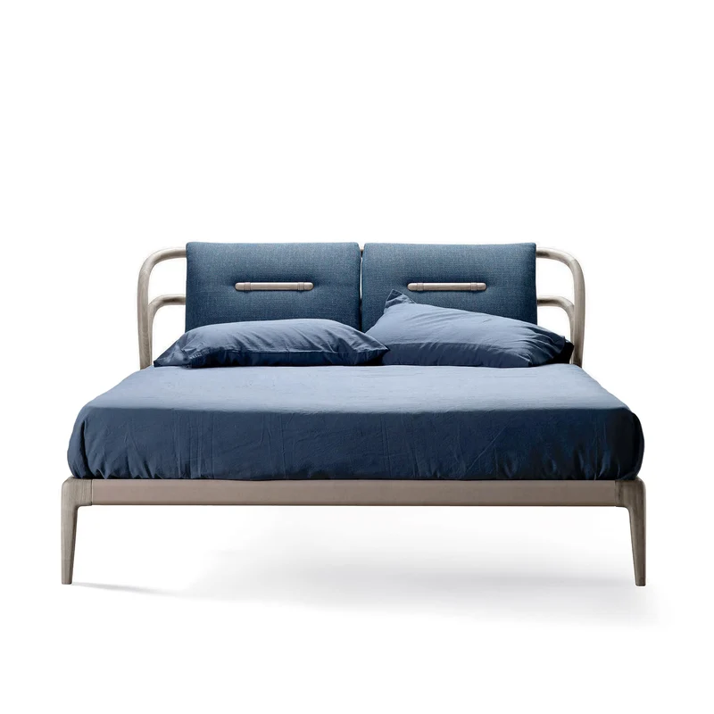 Walnut Wood Bed SMUSSO by Dale Italia