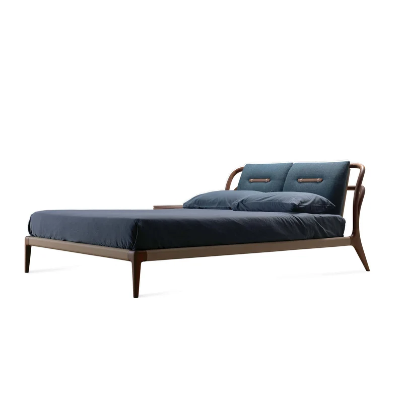 Walnut Wood Bed SMUSSO by Dale Italia