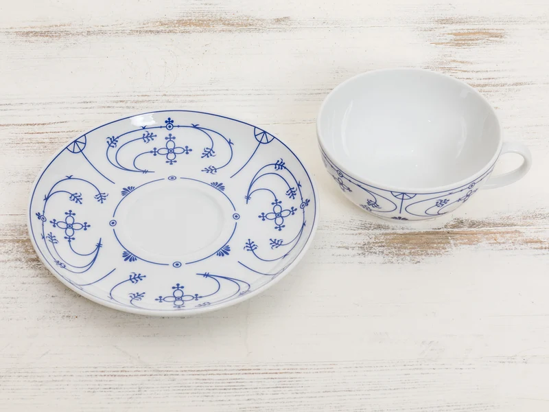 Teetasse Indisch Blau Porzellan