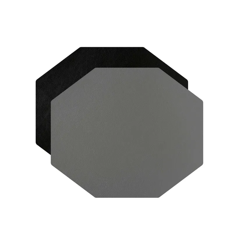 Leather Octagonal PLACEMAT & Napkin Rings BOTTEGA by Ekaterina Borovkova for ADJ STYLE