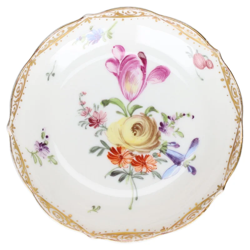 Mokkatasse Espressotasse mit Untere Blumenbouquet mit Goldkante