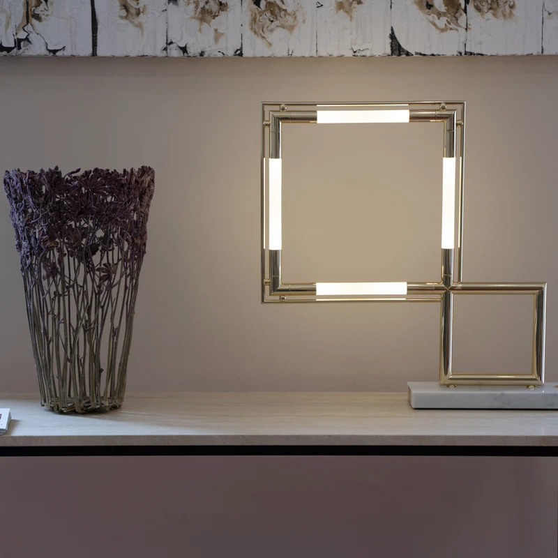 Table Lamp QUADRO by Jacques Adnet for Lumen Center