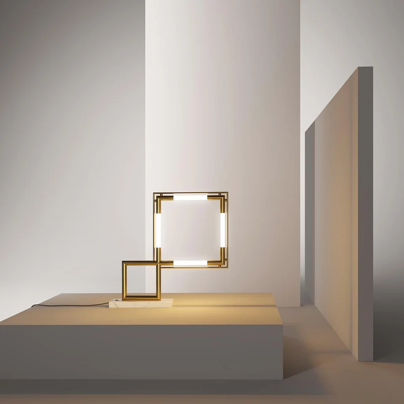 Table Lamp QUADRO by Jacques Adnet for Lumen Center