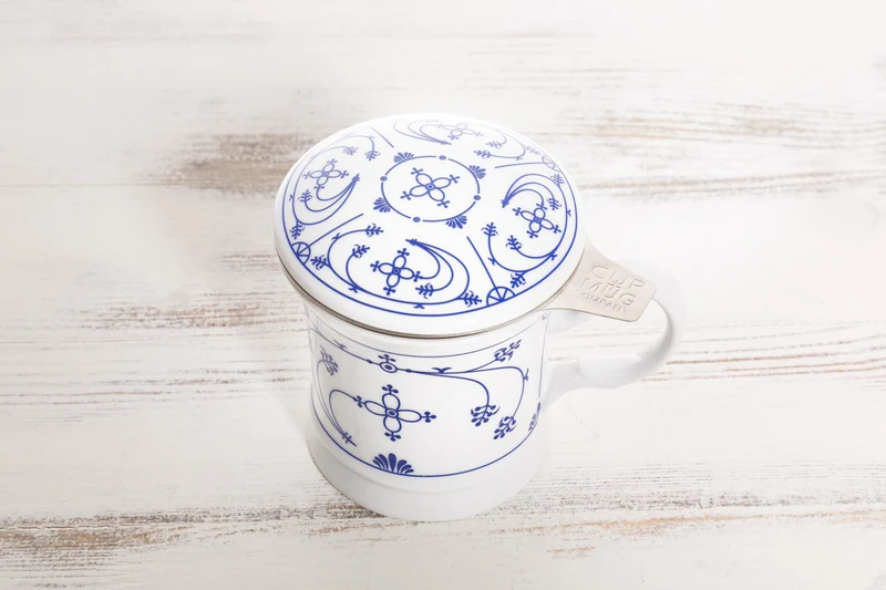 Indisch Blau Teesieb m. Deckel