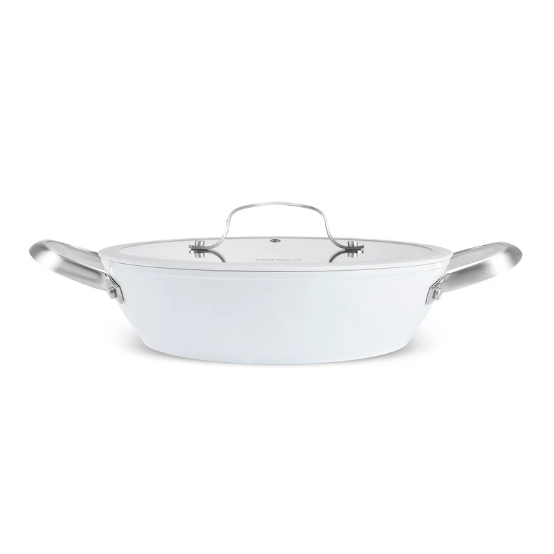 Karaca Swiss Crystal Almond Cream Handle Flache Kasserolle 30 cm