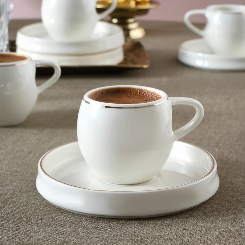 Karaca Streamline Sunset 6-teiliges Kaffeetassen-Set für 6 Personen, 100 ml