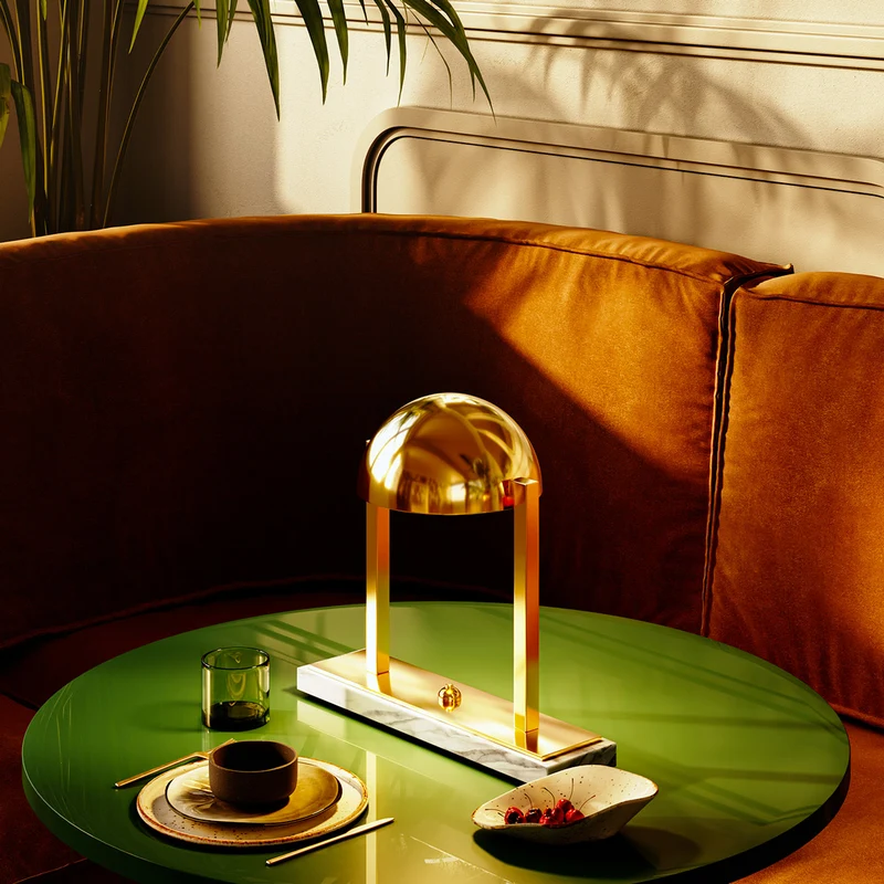 Marble Table Lamp DIANE by Jacques Adnet for Lumen Center