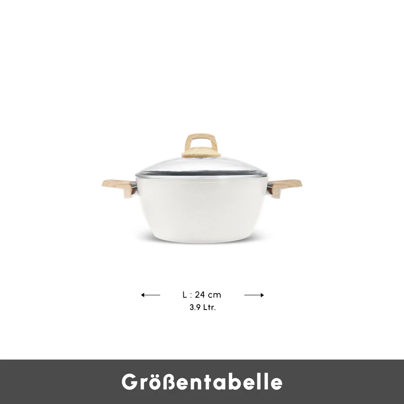 Karaca Swiss Crystal Induktions Kochtopf Creamy, 24 cm