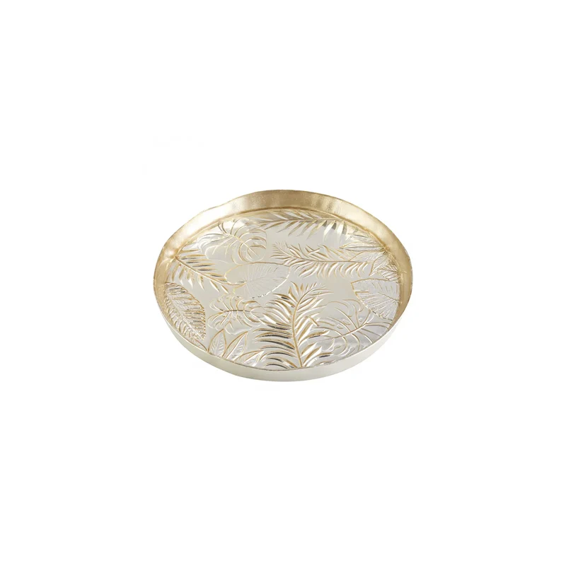 Karaca Tropic Serviertablett Gold aus Glas
