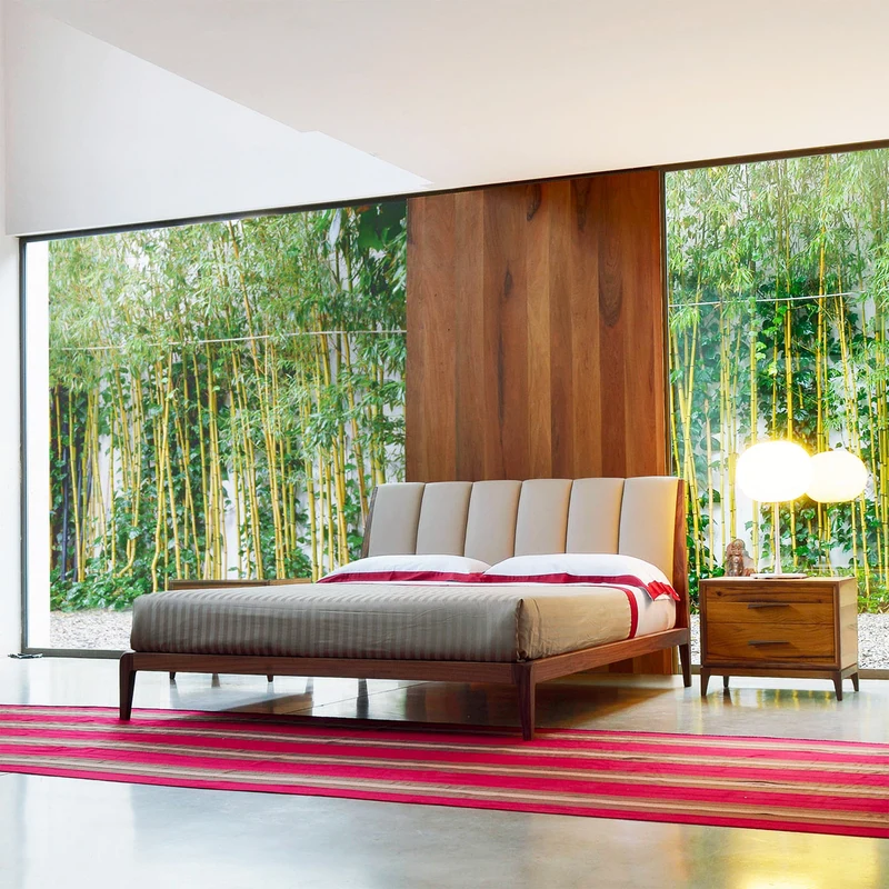 Walnut Wood Bed VERSO NORD by Dale Italia