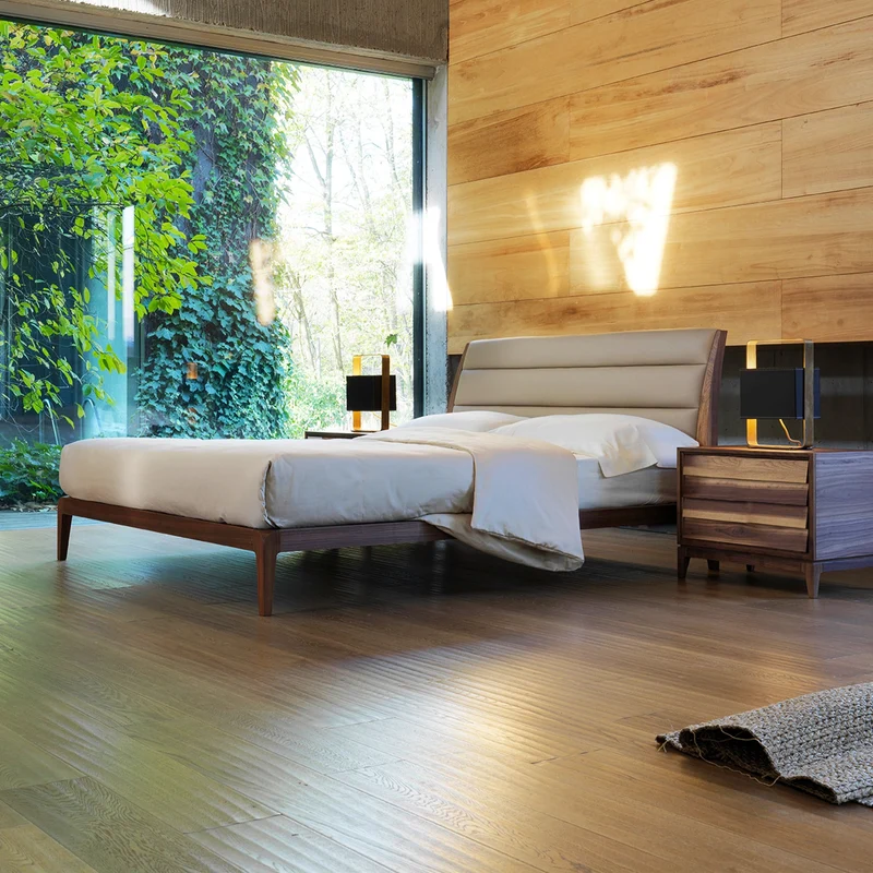 Walnut Wood Bed VERSO NORD by Dale Italia