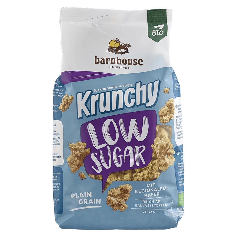 Barnhouse Bio Krunchy Low Sugar Plain Grain 375g