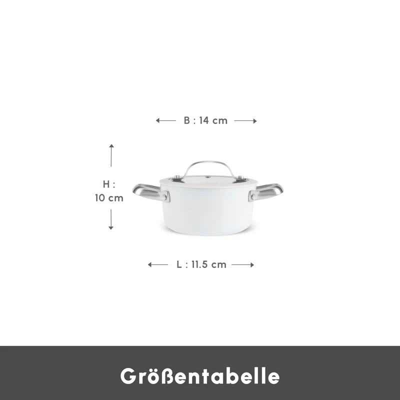Karaca Swiss Crystal Almond Cream Kasserolle mit Edelstahlgriff 18 cm