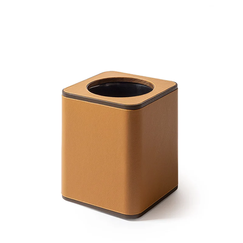 Leather Wastepaper Bin OFFICE COLLECTION by Giobagnara for Poltrona Frau