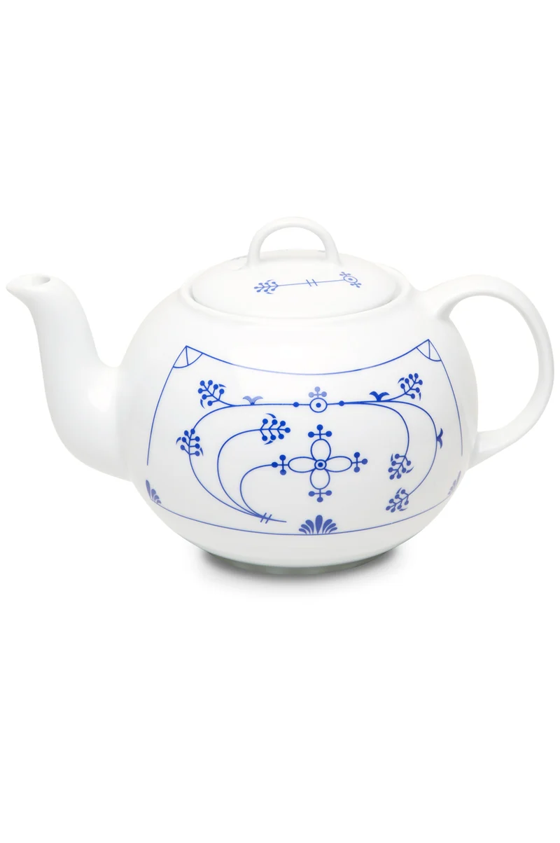 Indisch Blau Dekor Teekanne 1l rund