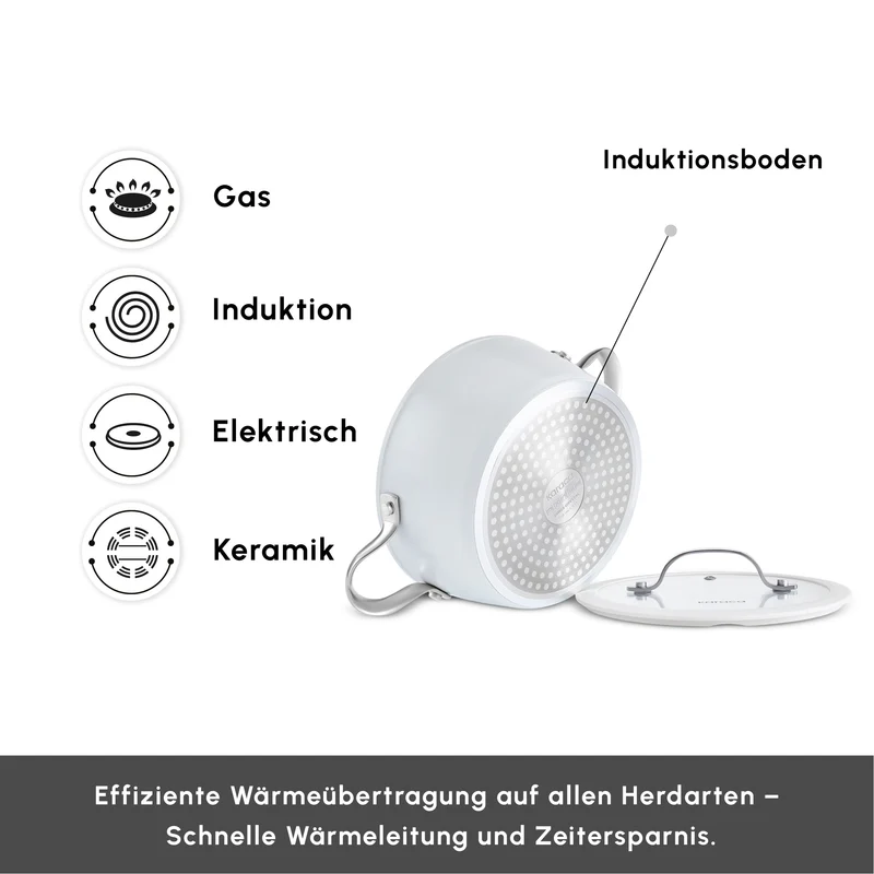Karaca Swiss Crystal Almond Cream Handle Flache Kasserolle 26 cm