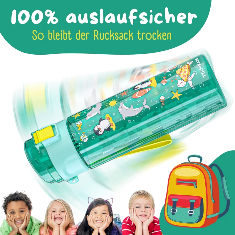 Trinkflasche Kinder, 500ml, leicht - Ozean-mint