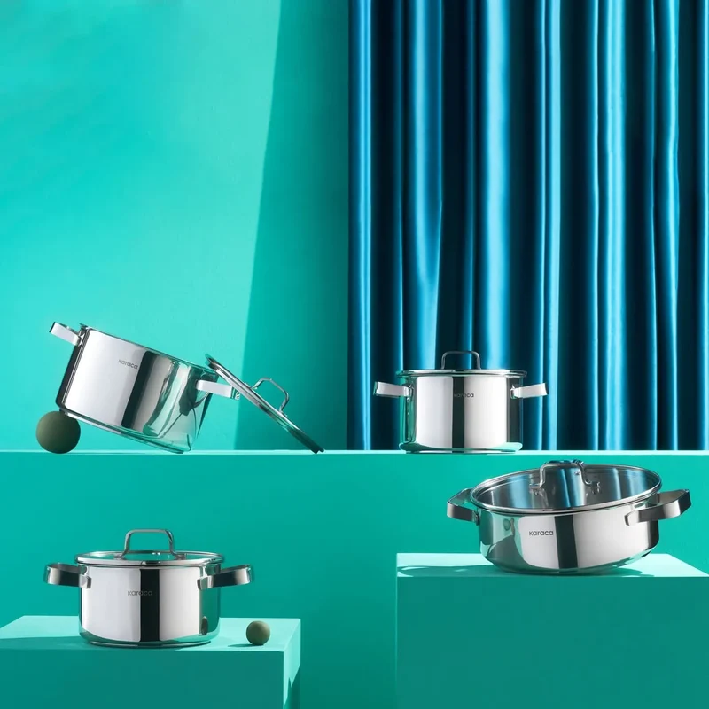 Karaca PowerSteel 316+ Noa Stahl 8-teiliges Kochgeschirrset