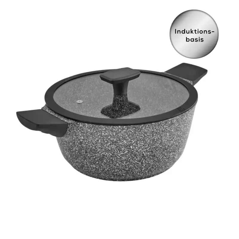 Karaca Serra Induktions Biogranit Grau Kochtopf mit Deckel 20cm